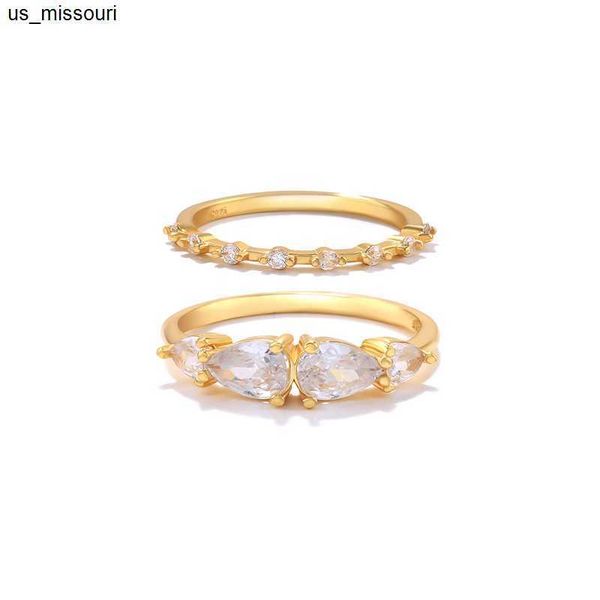 

band rings aide minimalist thin 18k gold plated wedding ring diamond engagement ring for women jewelry set anel masculino j230522, Silver