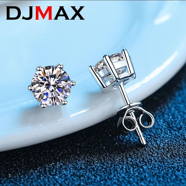 

huggie gra moissanite stud earrings lab diamond 14k white gold plated sterling silver earring for women men lovers ear stud 1ct 2ct 4ct, Golden;silver