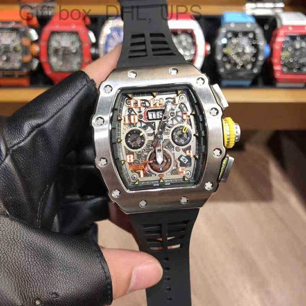 

rm011-03 retrograde superclone multifunctional superclone watches wristwatch designer luxury mens mechanical watch custom automatic 2bl9, Slivery;brown