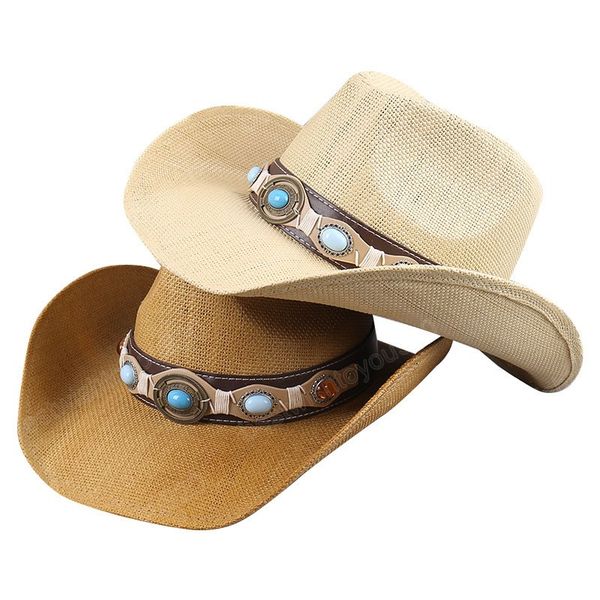 

100% paper western cowboy hat for men women gentleman cowgirl jazz hat summer beach sun hats sombrero hombre, Blue;gray