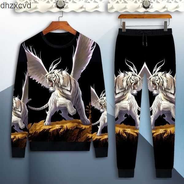 

mens tracksuit two pieces sets jackets hoodie pants with 3d printing fashion style 2023 spring autumn street clothing sports set tracksuits, Gray