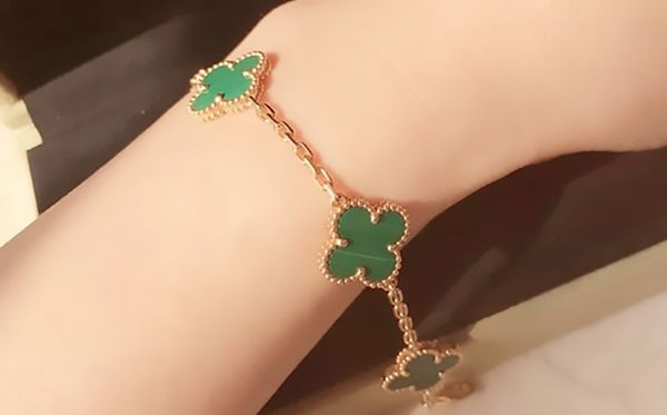 

designer bracelet womens bracelet and mens bracelet four-leaf clover bracelet, Black