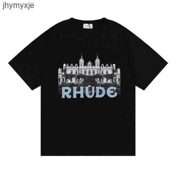 

2023 designer shirts summer mens t-shirts womens rhude designers for men letter polos embroidery tshirts clothing short sleeved tshirt larg, White;black