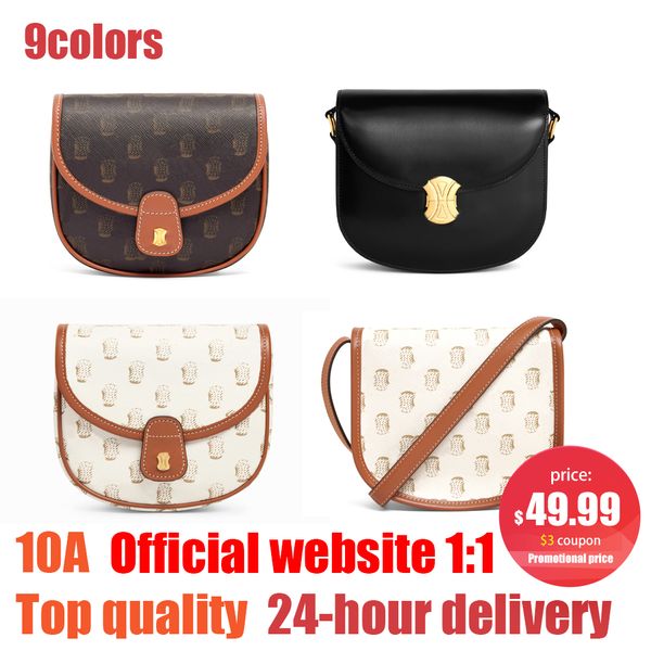 

fashion luxurys designer teen triomphe besace clutch flap travel women's cross body cowhide saddles bag underarm purse totes mens handb