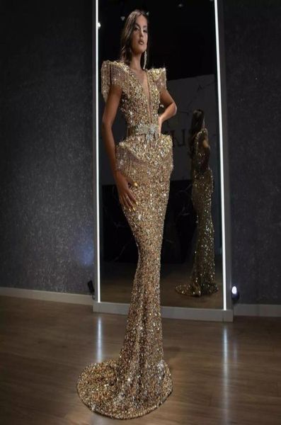 

arrival 2021 sleeveless gold mermaid evening dresses gowns for woman night wear party plus size abendkleider7193745, Black;red