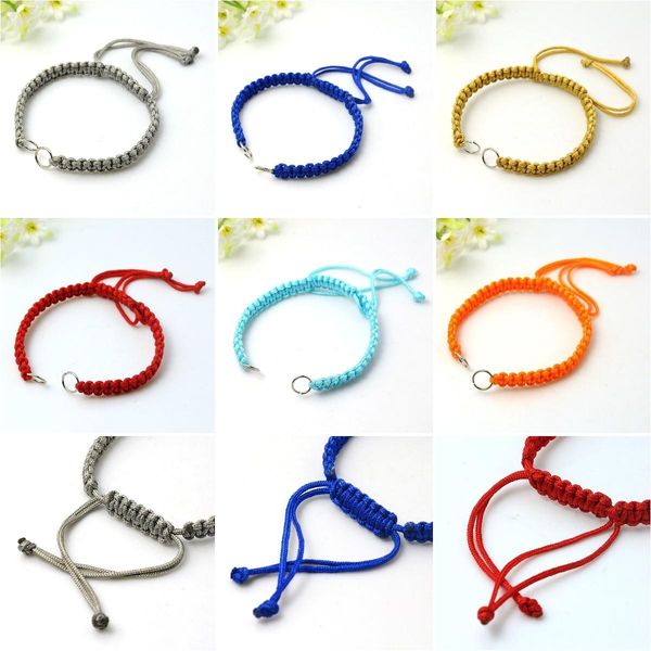 

polish 50pcs adjustable nylon braided cord bracelets making rope for women men diy handmade bracelets bangle jewelry making findings, Blue