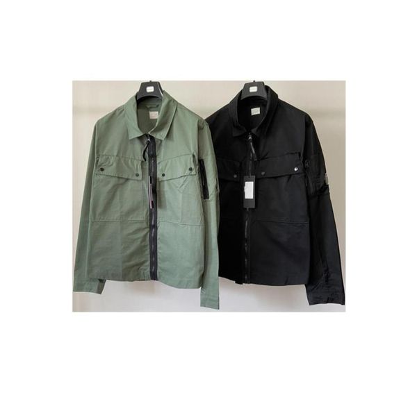 

2 color tactical jacket sets taylon p garment dyed utility overshirt windproof zipper jacket for men fashion brand black army gree4857467, Black;green