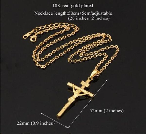 

new fashion 18k gold silver plated cross necklace jesus necklace6451851