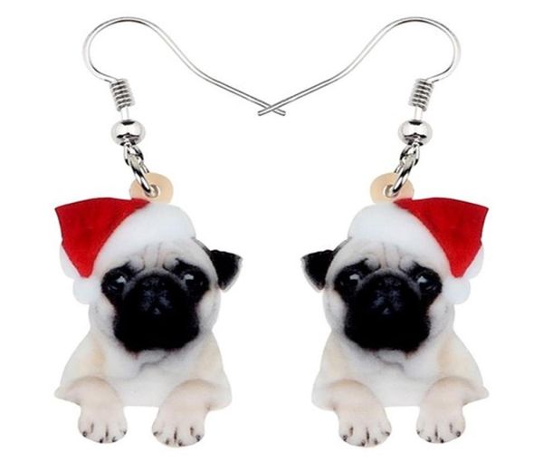 

dangle chandelier acrylic christmas sweet pug dog earrings drop cute pets gift women girl teens kid festival charms decoration b6928210, Silver