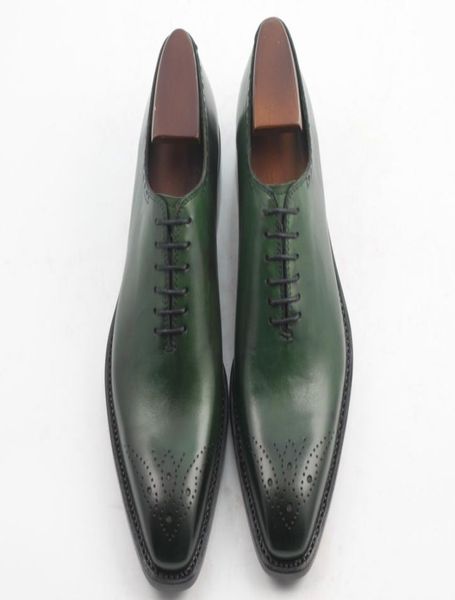 

men dress shoes oxfords shoes custom handmade shoes men039s shoes genuine craft leather color green hd01025678999, Black