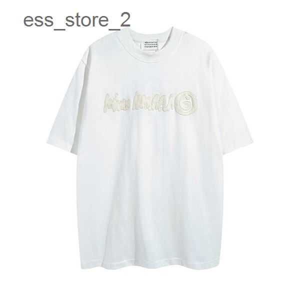 

designer men's t-shirts margiela mm6 summer embroidery letter short sleeve loose and women's round neck versatile t-shirt 2 uxc6, White;black