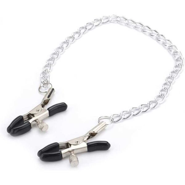 

factory outlet adjustable pressure strap chain women's nipple toy silver