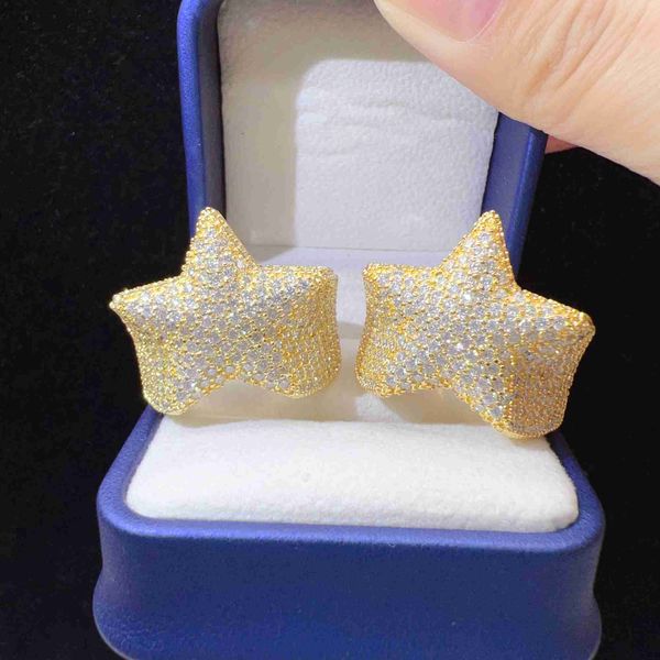 

sterling silver 925 hip hop fine jewelry gemstone rings vvs moissanite diamond star ring men