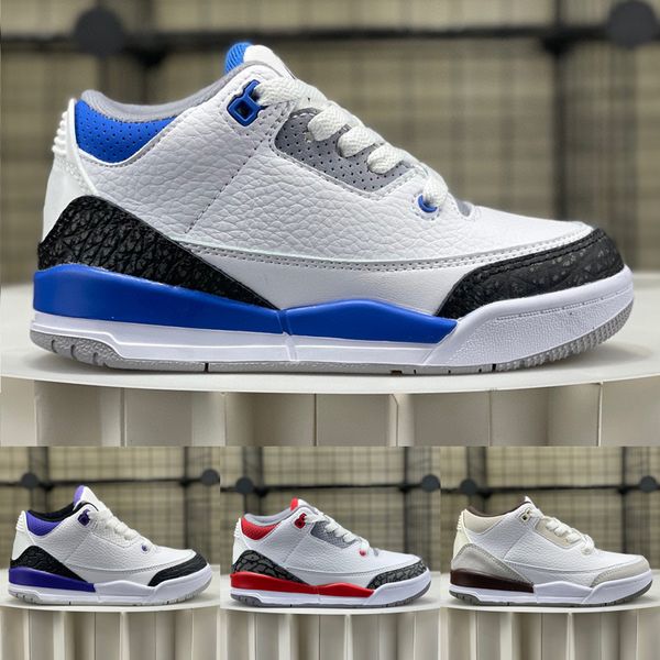 

jumpman 3 3s kids basketball shoes white cement wizards cardinal red black gold kumquat dark iris muslin big kids youth boys sport sneakers
