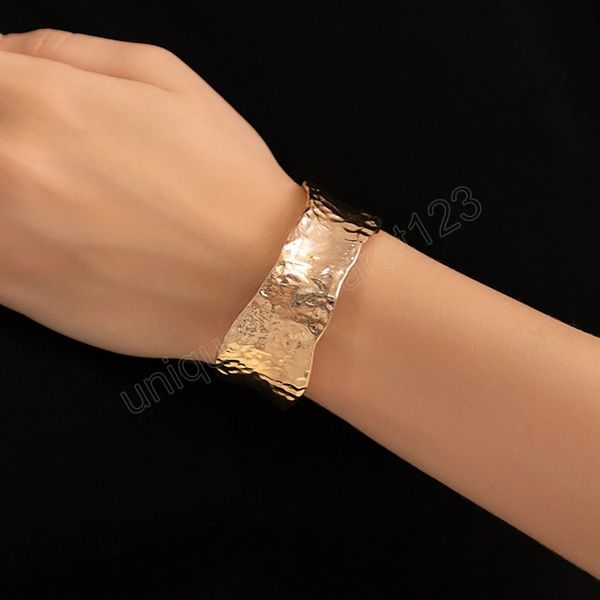

vintage chunky heavy metal wide open cuff bangles for women fashion hip hop arm bracelet couple jewelry men, Black