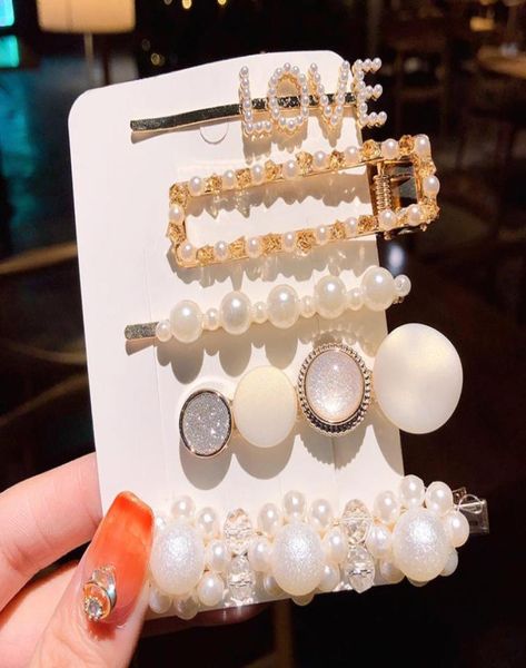 

1set korean fashion pearl hairpins women girls elegant hair clips pin barrettes accessories hairclip hairgrip headdress headwear9125988, Slivery;white