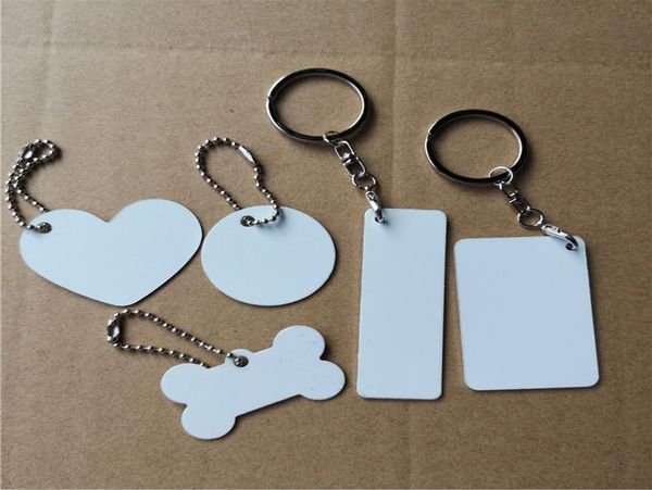 

sublimation aluminum blank heart shape bone round keychains transfer printing diy custom blanks key ring consumables7094053, Silver