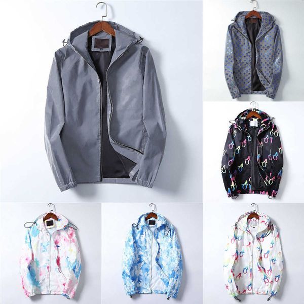 

2021 designer outerwear running hip hop street men jackets coats with zipper classical casual letter print long sleeve windbreaker m-3xl siz, Black;brown