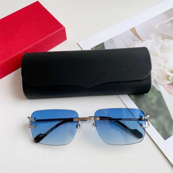 

retro womens sunglasses frameless simple temperament with thin light mens sunglasses size 57 18 140 designer sunglass, White;black