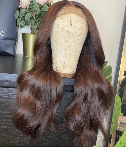 

lace wigs 136 transparent frontal wig dark brown human hair peruvian body wave colored 4x4 closure for black women7056477, Black;brown