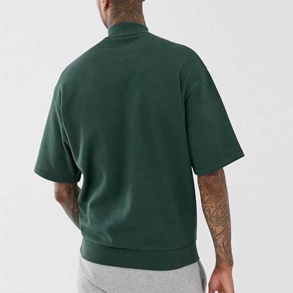 

2023 luxury designer men t shirt short sleeve tess casual fashion oversized tshirt cotton army green turtle neck dropped shoulder sleeves cu, White;black