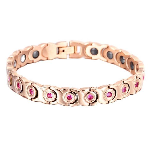 

bangle madalena sarara premium titanium steel energy bracelet germanium stone bead inlaid heathy for body gold tone, Black