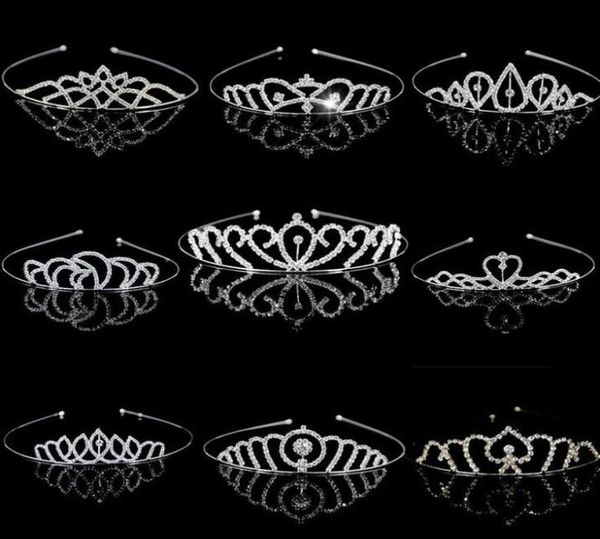 

beautiful shiny crystal bridal tiara party pageant silver plated crown hairband wedding accessories 20196416551