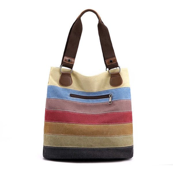 

lgbt shopping bags pride spliced canvas bag women s fashion tote shoulder handbag rainbow stripe big 230522
