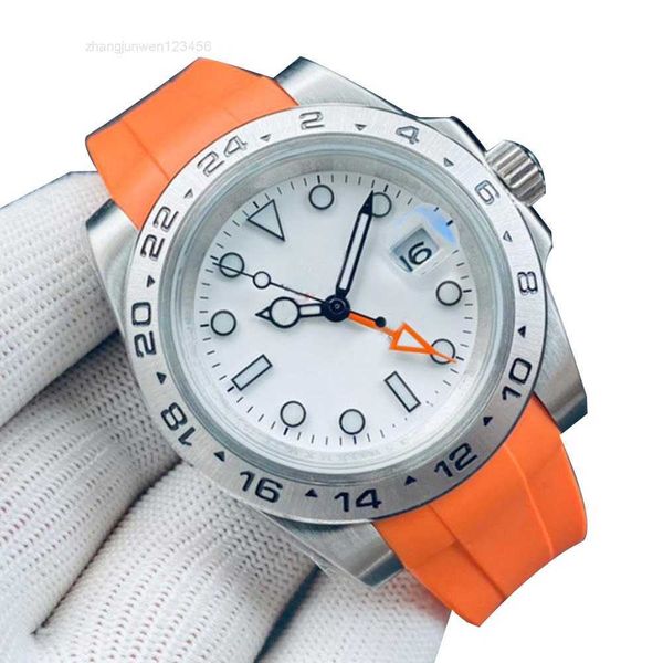 

mens watches designer watch 42mm 2813 automatic mechanical movement watch rubber strap sports wind fashion wristwatch montre de luxe, Slivery;black