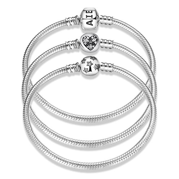

bangle 2021 authentic 925 sterling silver snake chain for women bracelets beautiful cz jewelry bracelet bangle supplies for jewelry, Black