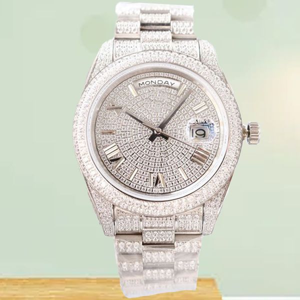 

ladies watch fully automatic mechanical watches 36mm 40mm stainless steel strap diamond wristwatch waterproof design montre de luxe wristwat, Slivery;brown