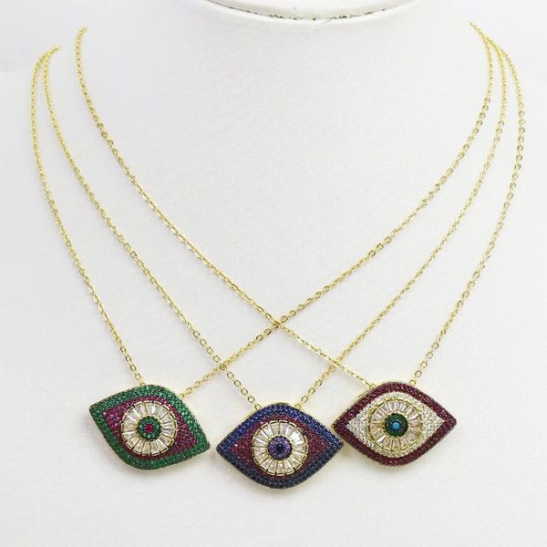 

necklaces 5 pcs zircon eyes colorful eyes pendant necklace jewelry pendant necklace jewelry accessories jewelry necklace gift 7444, Silver