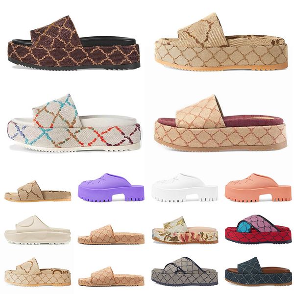 

comfortable casual fashion summer platforms printed embroidered famous slide flats thick bottom slippers brown yellow white sandals leathe e, Black