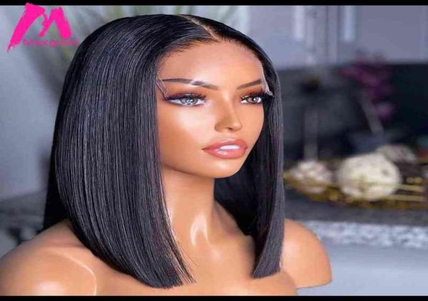 

straight 4x4 lace closure wig short bob brazilian natural pre plucked transparent 5x1 t part human hair s for women 2207052588081, Black
