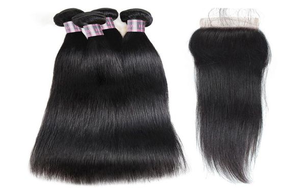 

brazilian deep wave human hair bundles with closure peruvian hair 4 bundles malaysian body wave deep loose hair extensions7761892, Black