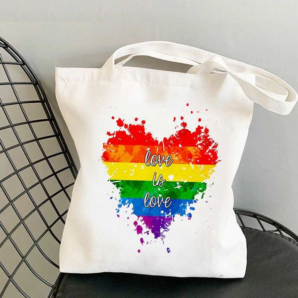 

love wins canvas bag personalized rainbow print handbag shoulder canvas bag 0522