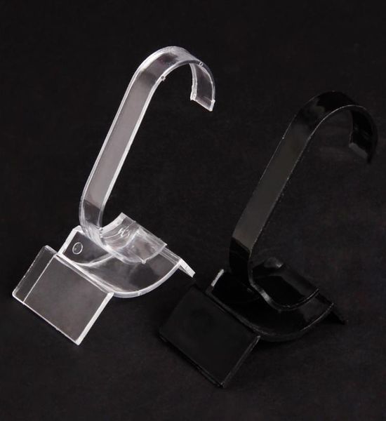 

whole 20 blackclear plastic watch display stand holder0126406869, Black;white
