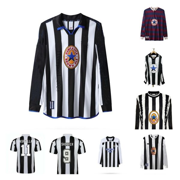 

1997 1998 1999 2000 2001 shearer newcastl e retro soccer jersey new castle 97 98 asprilla barnes pearce batty uniteds rush classic owen foot, Black;yellow