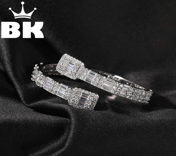 

the bling king cz custom opened square zircon baguette iced out adjustable bracelet for men luxury drop 2202183292487, Golden;silver