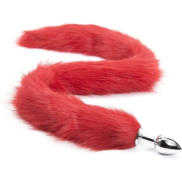 

factory outlet betot is designed for fox role-playing toys male and female couples stainless steel plugs (45.72 cm black)