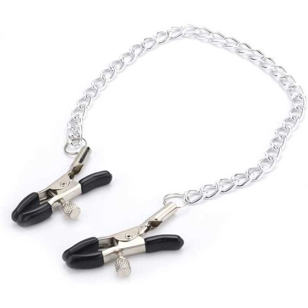 

factory outlet adjustable pressure strap chain women's nipple toy silver