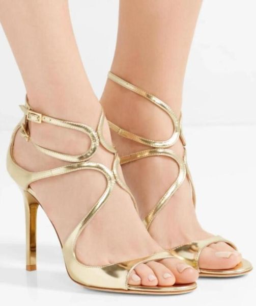 

summer lance women strass sandals genuine leather round toe high heels ankle straps dinner gladiator party wedding sandalias4905911, Black