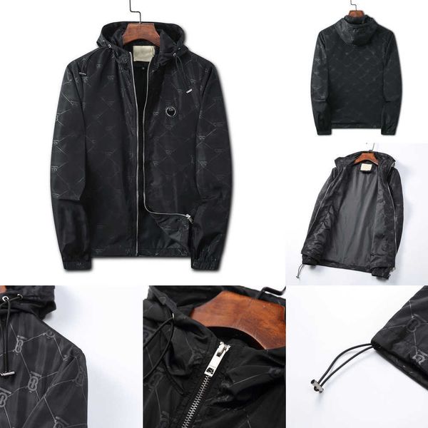 

mens jacket designer black and white standup collar classic checked brand fashion multistyle hooded sport trench coat waterproof windproof c, Black;brown