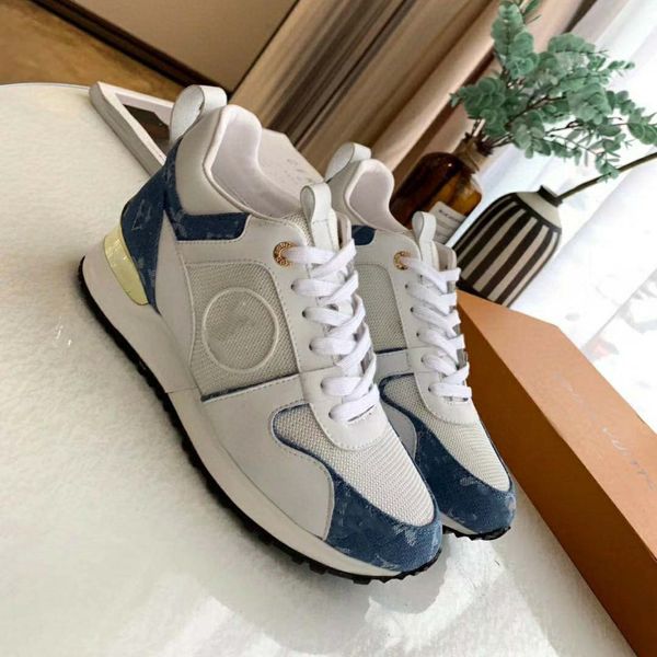 

designer run away trainer mens women shoes calf leather and patent canvas shoes mesh color white black sneaker retro splicing fashion sneake