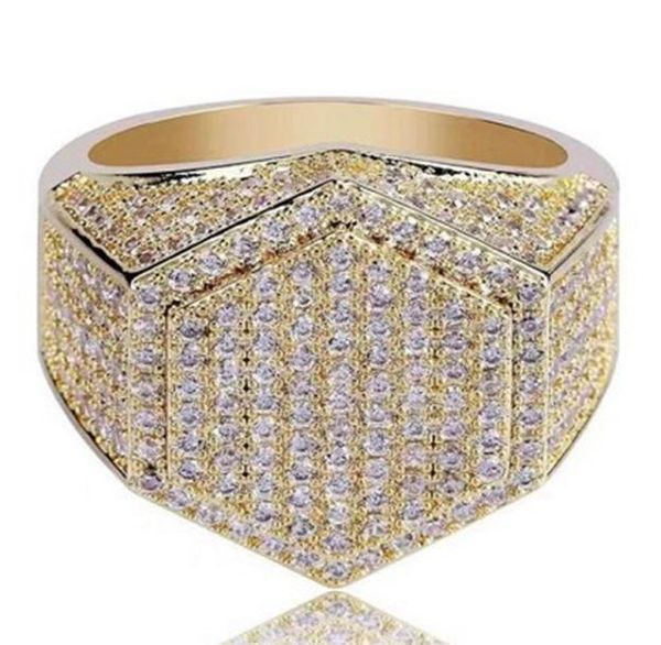 

with side stones mens ring iced out 3a rhinestones rings sumptuous jewlry gold silver fashion jewelry whole hip hop2231542