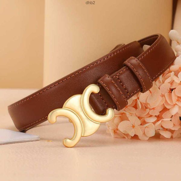

yellow designer belt tan genuine leather golden buckle famous ceinture luxe fashion triomphe belts classic 3v3i, Black;brown