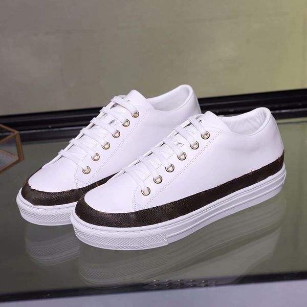

black and white low-thick sole lace-up sneakers fashion flip leather breathable casual shoes classic color matching skateboard shoes