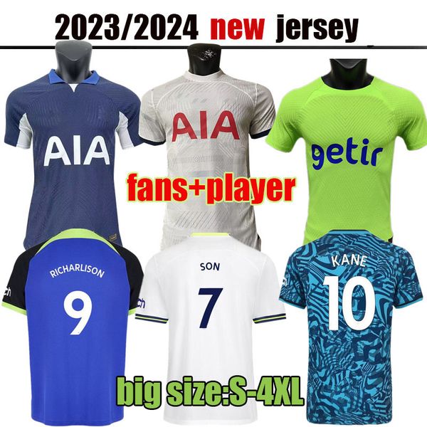 

22 23 24 son kane soccer jerseys 2023 2024 jersey football shirt perisic lenglet romero reguilon kulusevski bentancur richarlison bergwijn s, Black;yellow