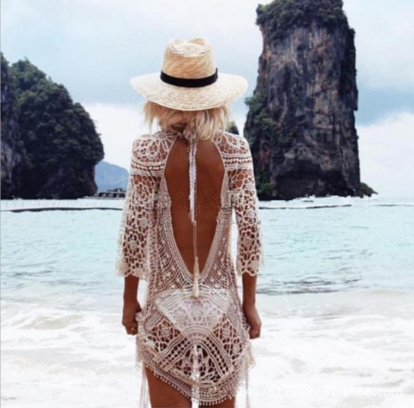 

backless women beachwear swimwear bikini beach wear cover up tassel ladies dress8056333