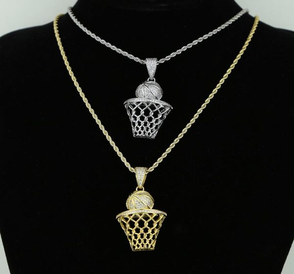 

hip hop rock punk basketball men boy design micro pave iced out bling cz basketball basketry men necklace silver tenn5269323